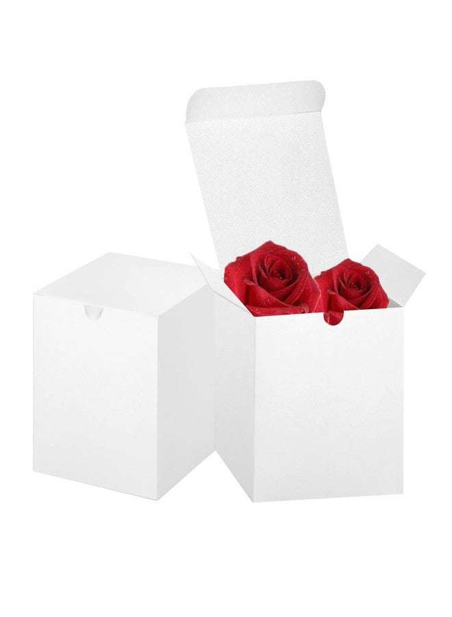 Bonfasvo Gift Boxes 30 Pack 4x4x4 inches White Fold Kraft Paper Boxes Bridesmaids Proposal Box Cupcake Boxes Easy Assemble Boxes with Lids for Wedding Birthday Party Christmas - Image 1